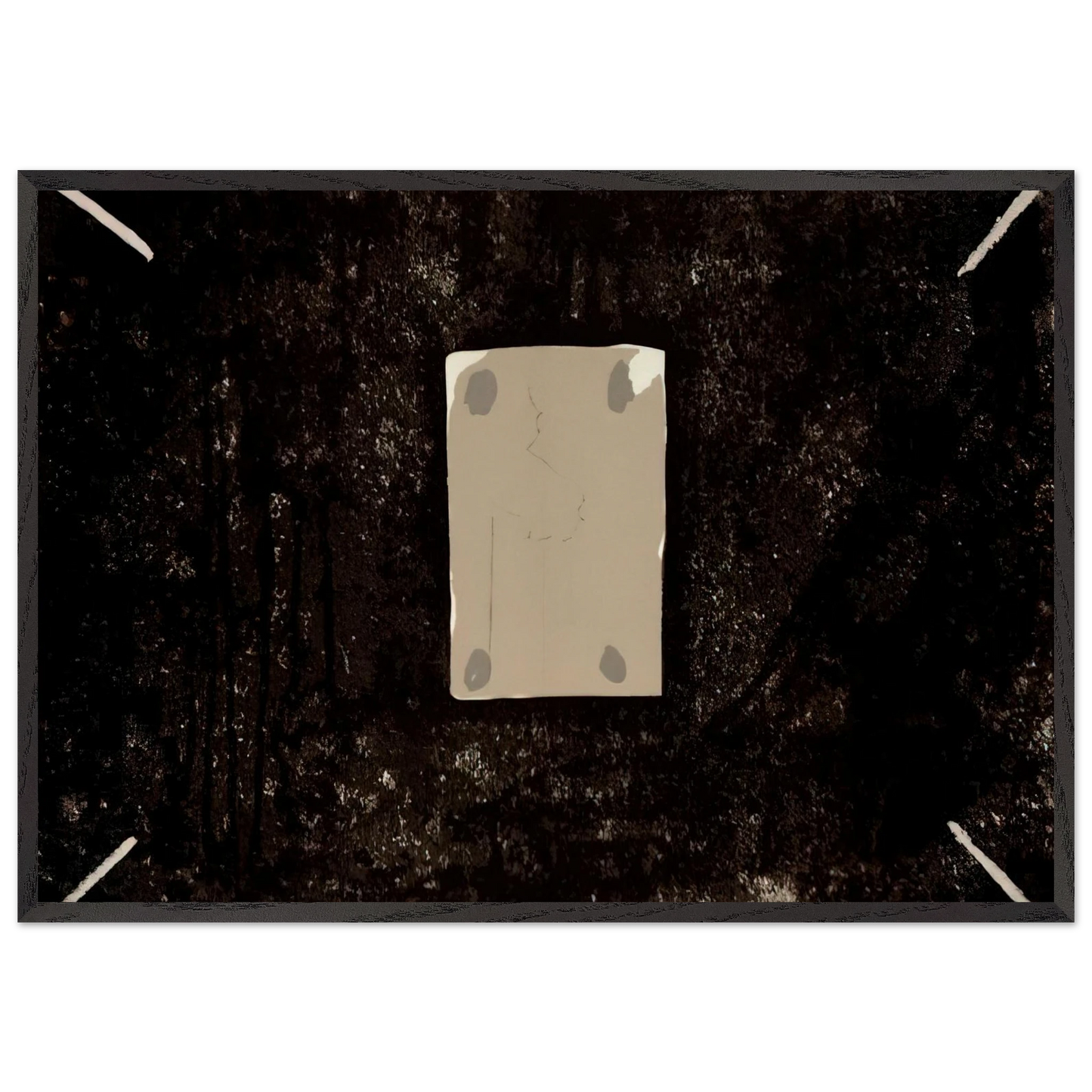 COMPOSITION IN BLACK 3 GRAYS AND BLUISH 1968 - Antoni Tapies Framed Art Print – Black Wooden Frame - Default Title - -Framed Art Print