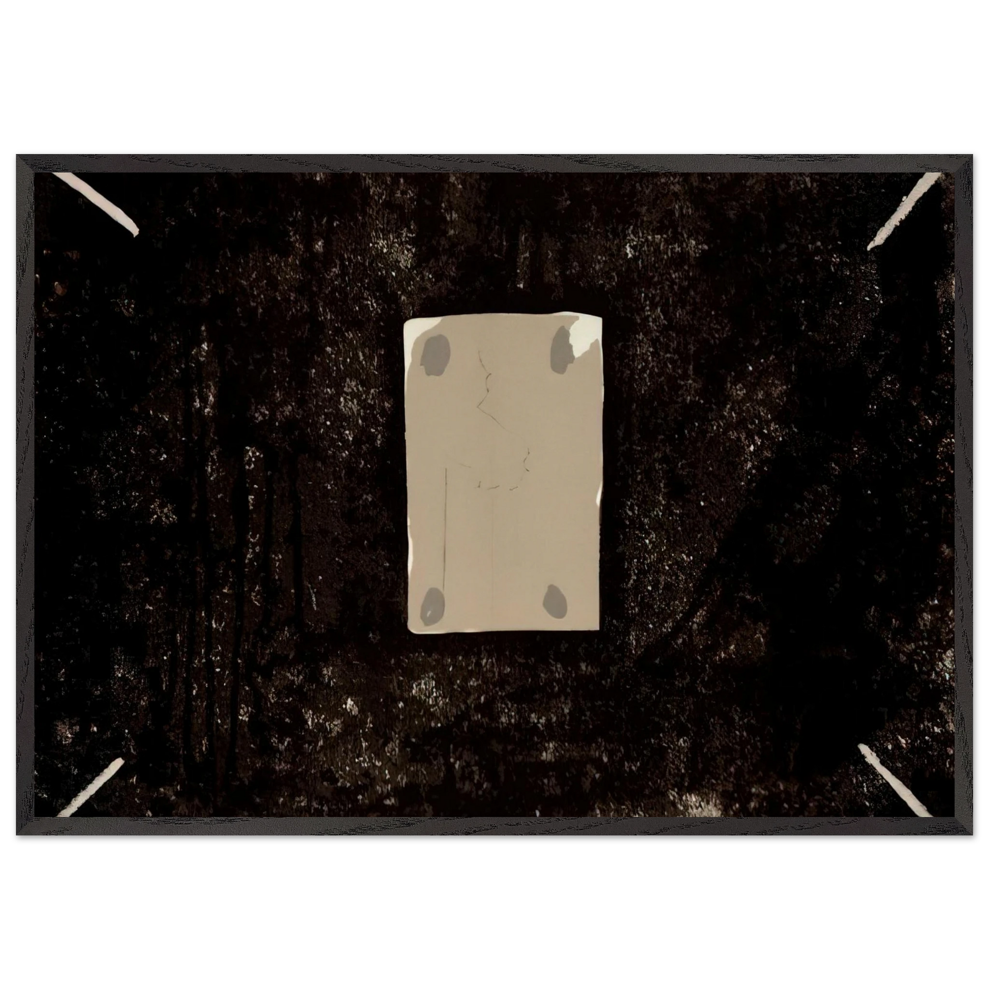 COMPOSITION IN BLACK 3 GRAYS AND BLUISH 1968 - Antoni Tapies Framed Art Print – Black Wooden Frame - Default Title - -Framed Art Print