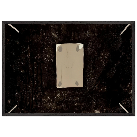 COMPOSITION IN BLACK 3 GRAYS AND BLUISH 1968 - Antoni Tapies Framed Art Print – Black Wooden Frame - Default Title - -Framed Art Print