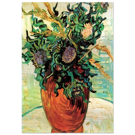Still Life with Thistles - Vincent van Gogh Brushed Aluminum Print - 70x100 cm / 28x40 inches | Vincent van Gogh Aluminum Print | Vincent van Gogh Prints