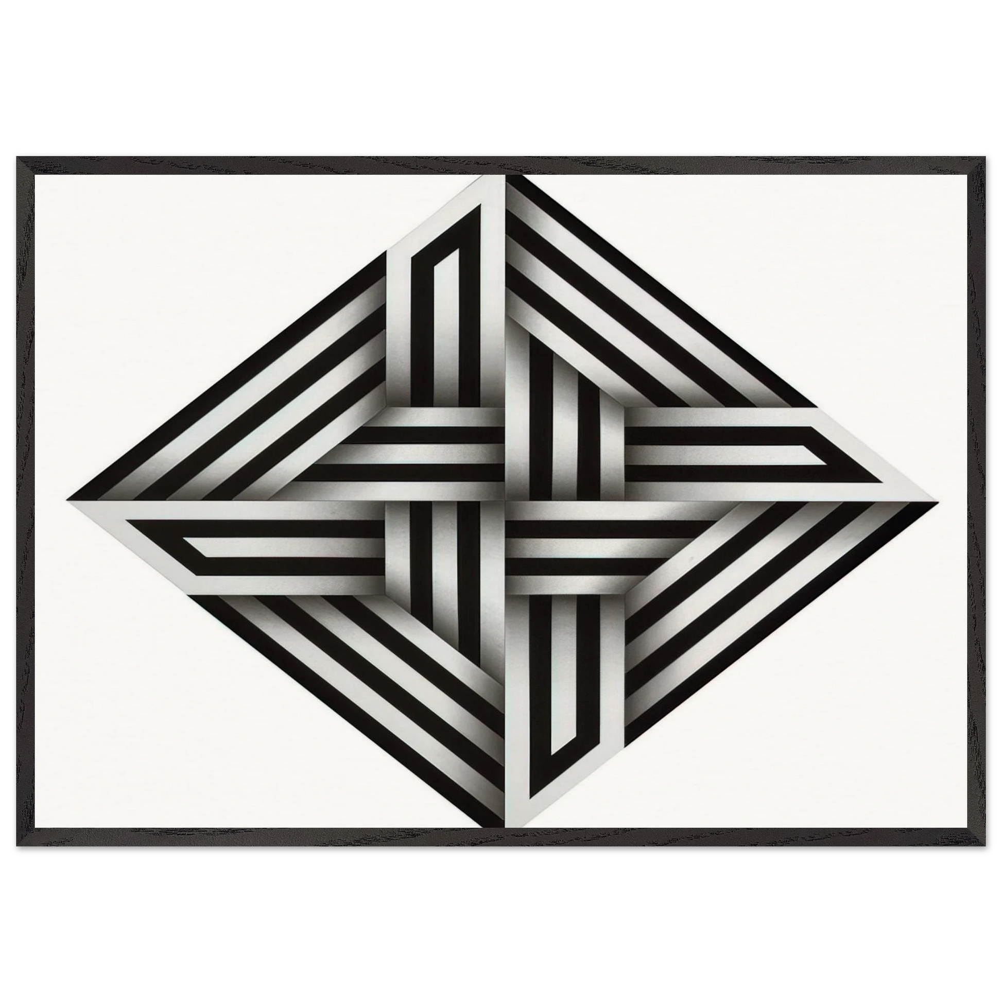 Kumo XV - 1973 - Omar Rayo Framed Art Print – Black Wooden Frame - Default Title - -Framed Art Print