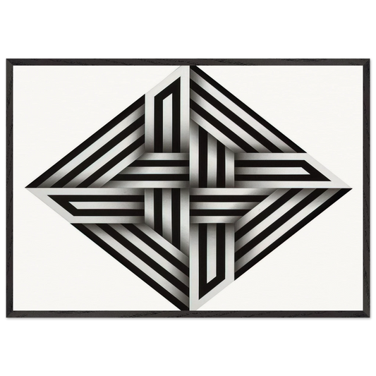 Kumo XV - 1973 - Omar Rayo Framed Art Print – Black Wooden Frame - Default Title - -Framed Art Print