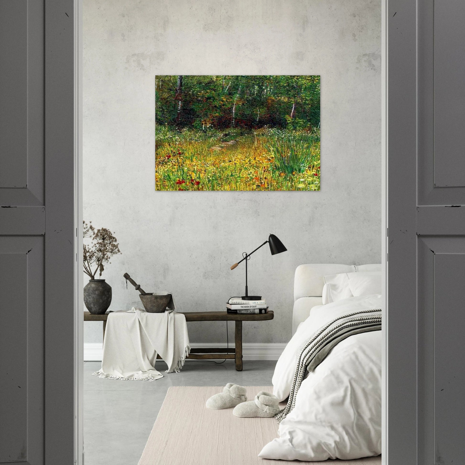 Park at Asnieres in Spring - Vincent van Gogh Brushed Aluminum Print - 70x100 cm / 28x40 inches | Vincent van Gogh Aluminum Print | Vincent van Gogh Prints