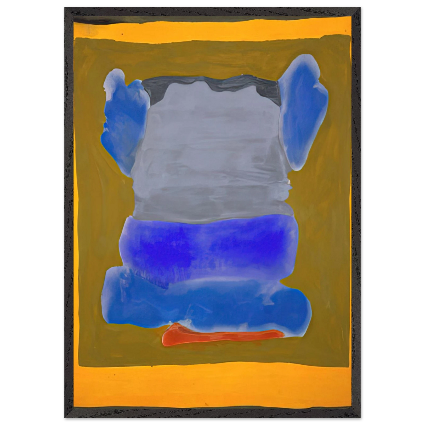 Helen Frankenthaler - Buddha s Court - 1964 Wall art - 15x20 cm / 6x8 inches - Premium Wooden Framed Poster With Fine Art Paper - White frame
