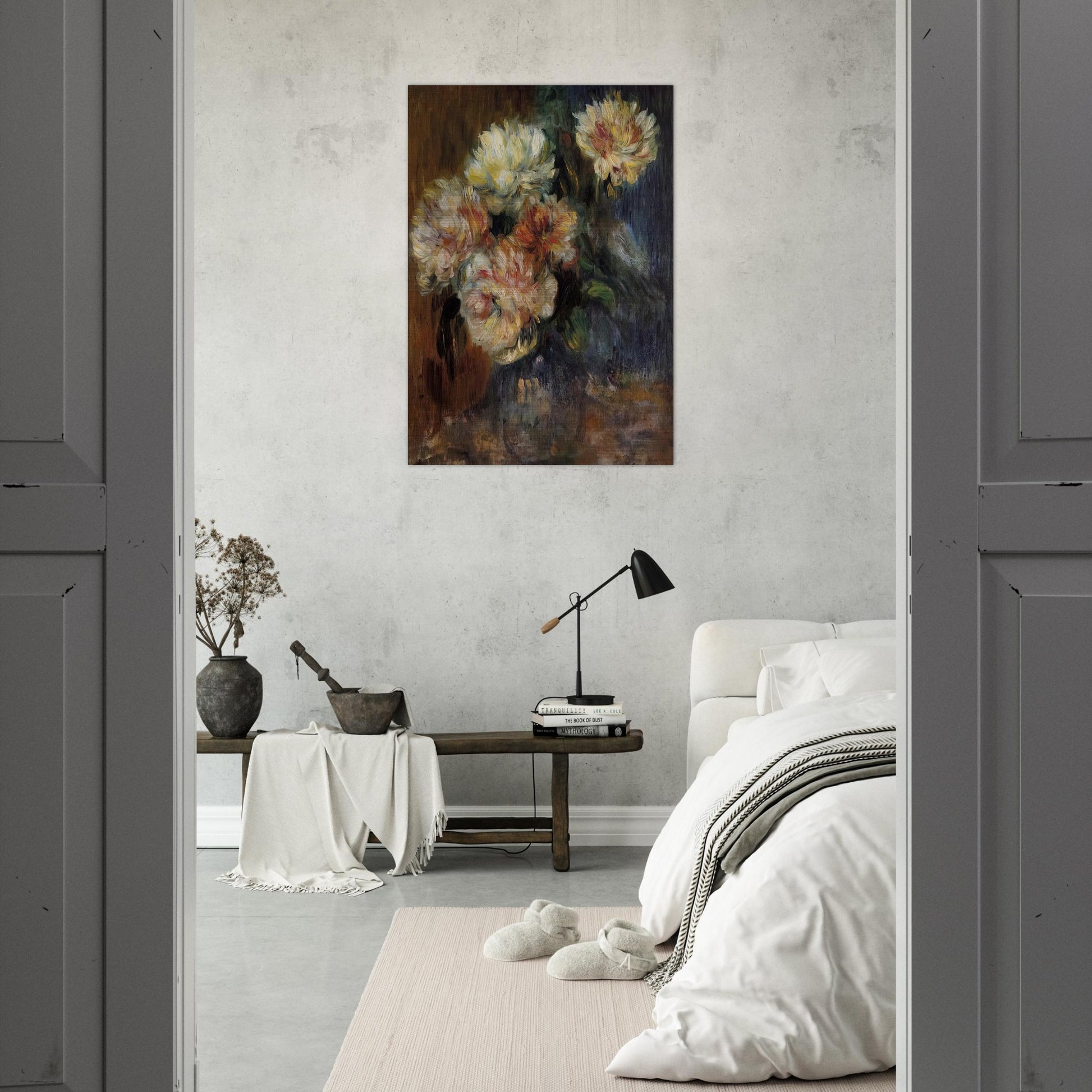 Vase of Peonies - Pierre-Auguste Renoir Brushed Aluminum Print - 70x100 cm / 28x40 inches | Pierre-Auguste Renoir Aluminum Print | Pierre-Auguste Renoir Prints