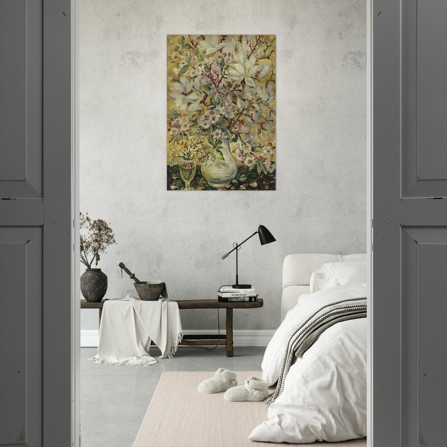 Flower vase - Post-Impressionism - Natalia Goncharova Brushed Aluminum Print - 70x100 cm / 28x40 inches | Natalia Goncharova Aluminum Print | Natalia Goncharova Prints