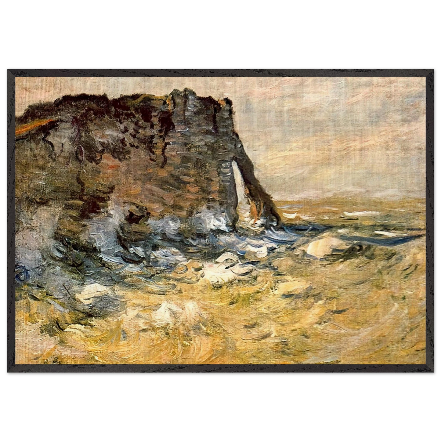 Port dAval - claude monet Framed Art Print – Black Wooden Frame - Default Title - -Framed Art Print