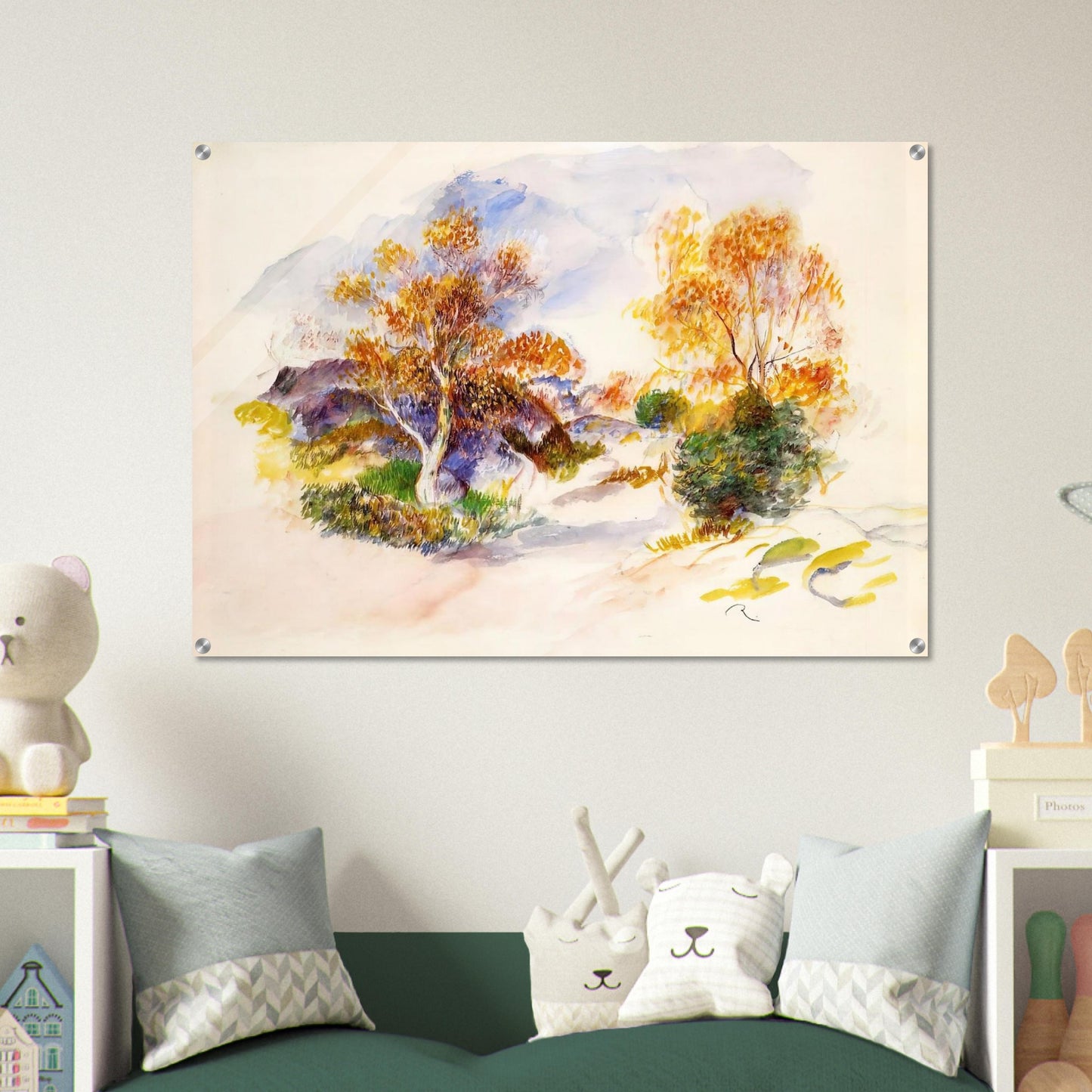 Landscape with Trees - Pierre-Auguste Renoir Acrylic Print - 70x100 cm / 28x40″ inches