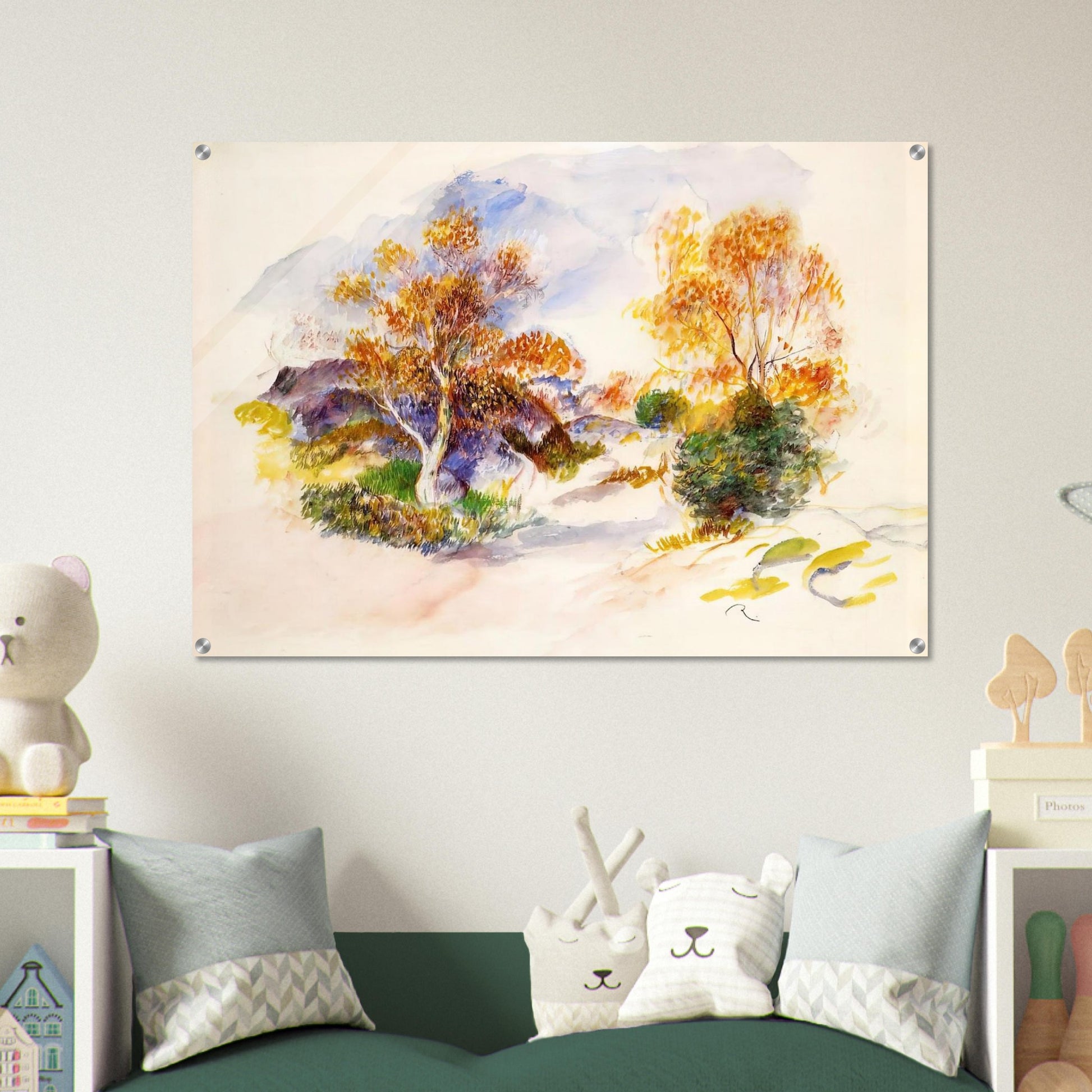 Landscape with Trees - Pierre-Auguste Renoir Acrylic Print - 70x100 cm / 28x40″ inches