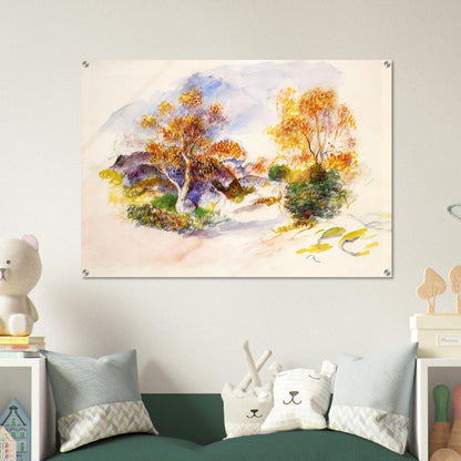 Landscape with Trees - Pierre-Auguste Renoir Acrylic Print - 70x100 cm / 28x40″ inches