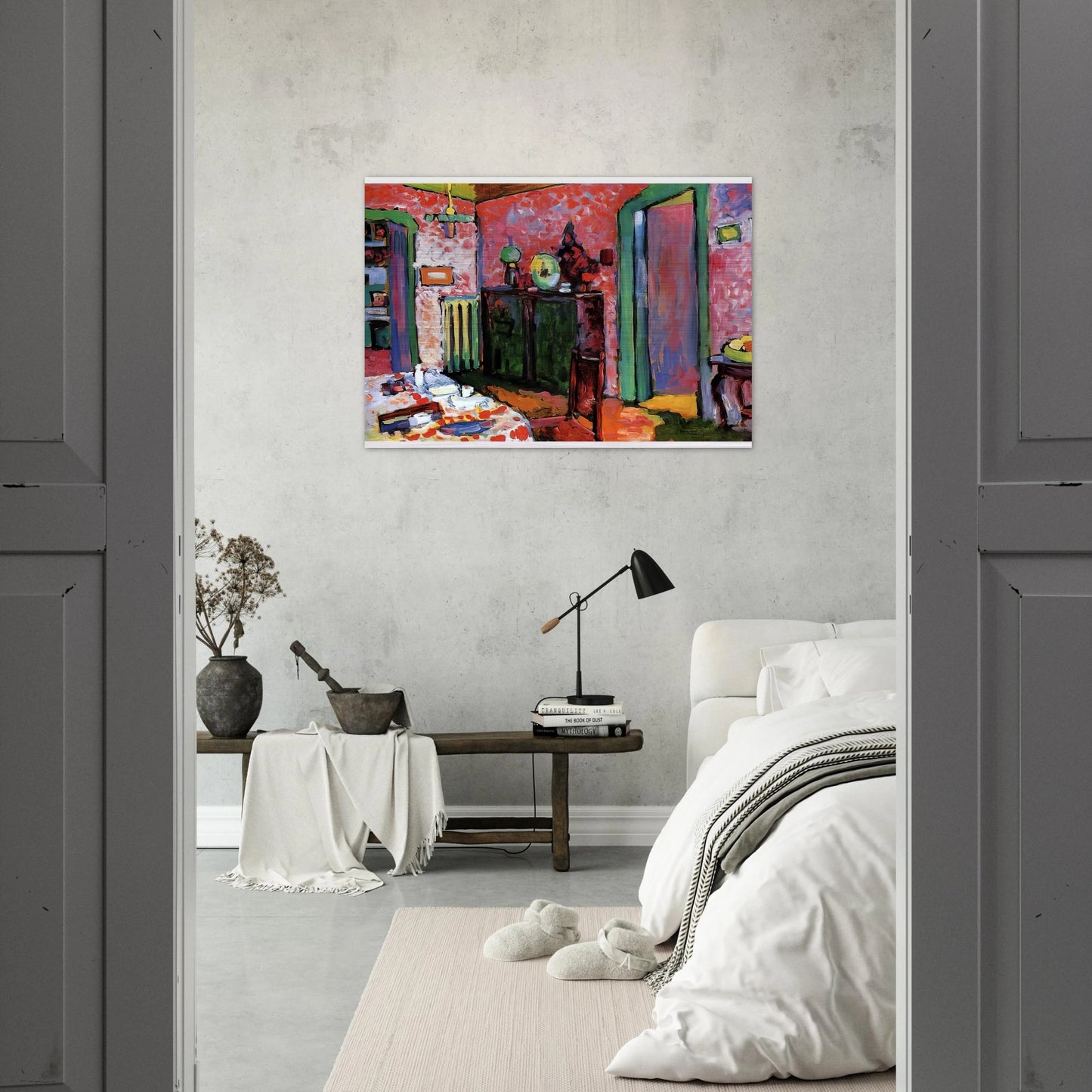 INTERIOR MY DINING ROOM 1909 - Wassily Kandinsky Brushed Aluminum Print - 70x100 cm / 28x40 inches | Wassily Kandinsky Aluminum Print | Wassily Kandinsky Prints