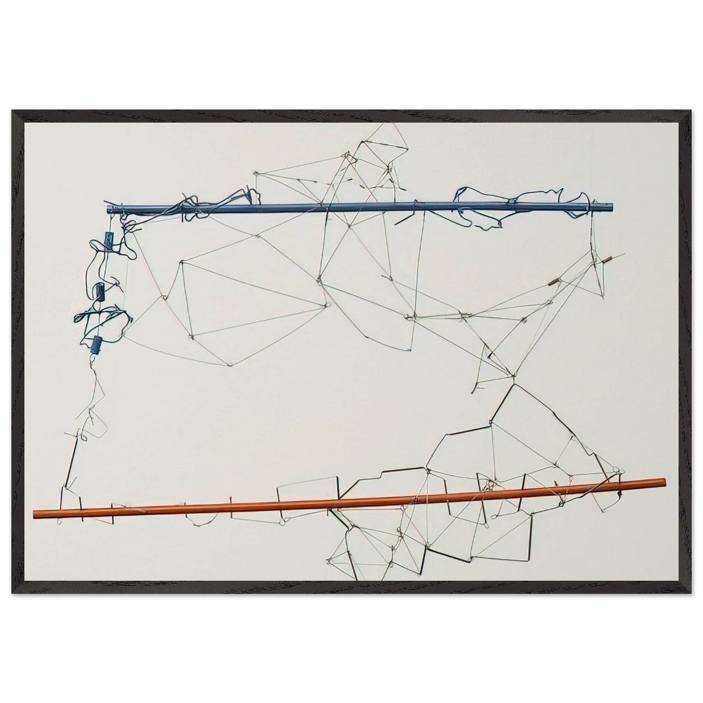 Drawing without Paper 8425 and 8426 - 1984 - Gego Framed Art Print – Black Wooden Frame - Default Title - -Framed Art Print