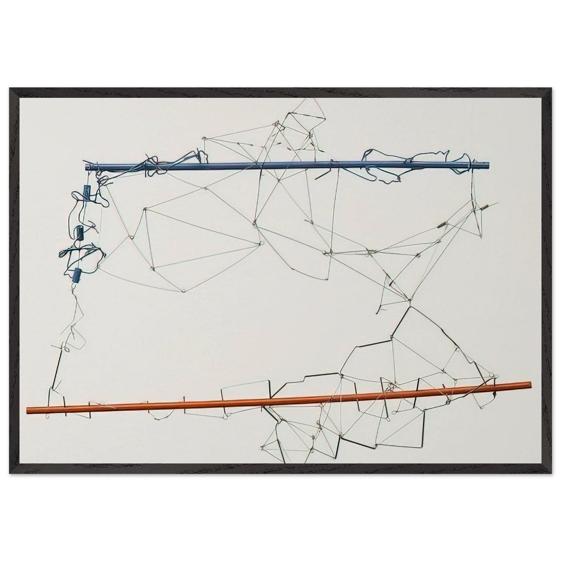 Drawing without Paper 8425 and 8426 - 1984 - Gego Framed Art Print – Black Wooden Frame - Default Title - -Framed Art Print