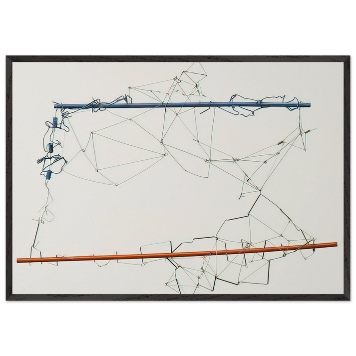 Drawing without Paper 8425 and 8426 - 1984 - Gego 70x100 cm / 28x40 inches Framed Art Print – Black Wooden Frame