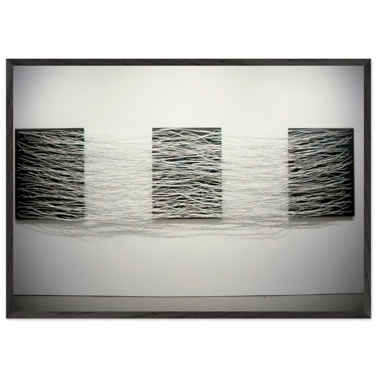 METRONOMIC IRREGULARITY II 1966 - Eva Hesse Framed Art Print – Black Wooden Frame - Default Title - -Framed Art Print