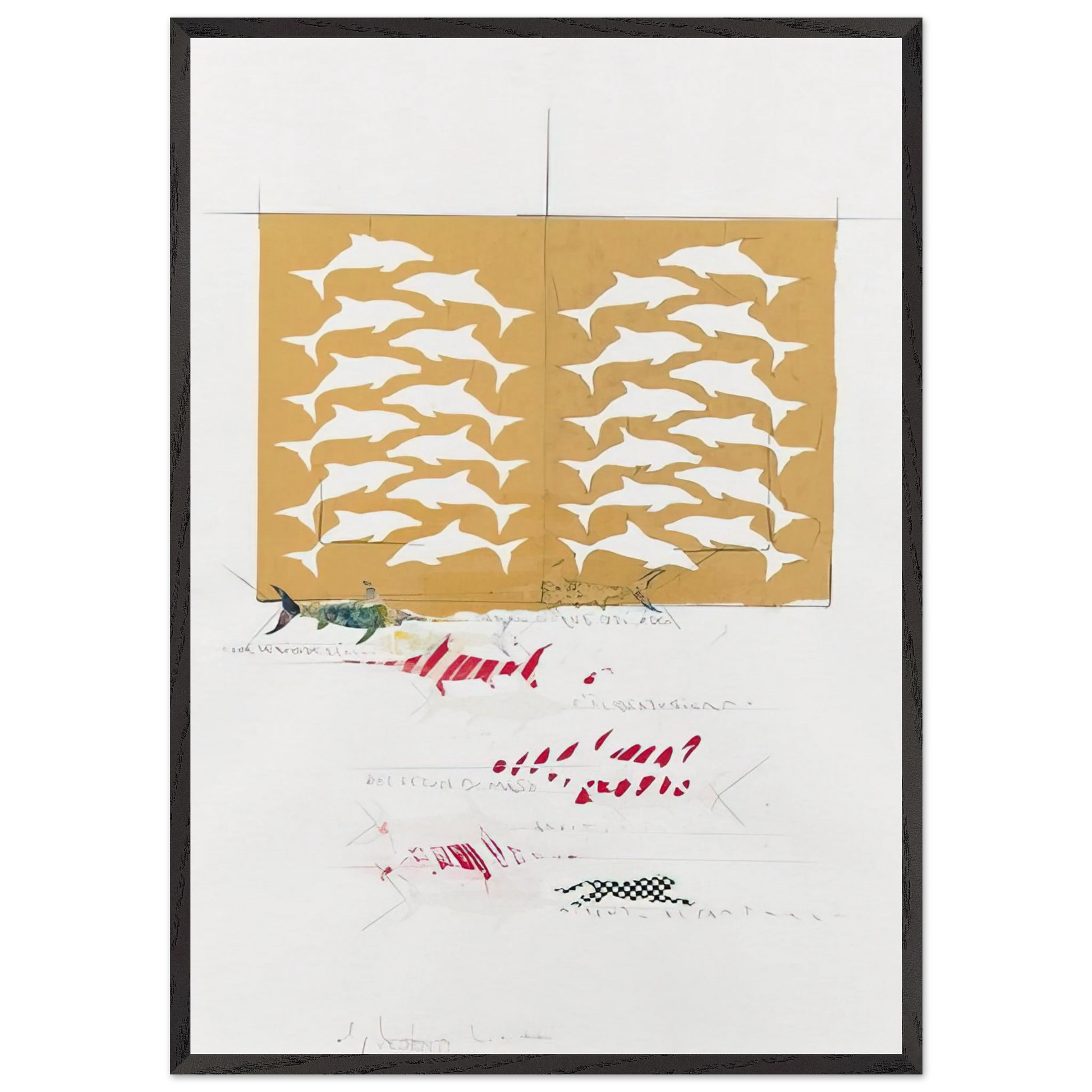 FANNO CINQUE 1988 - Alighiero Boetti Framed Art Print – Black Wooden Frame - Default Title - -Framed Art Print