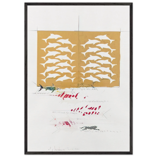 FANNO CINQUE 1988 - Alighiero Boetti Framed Art Print – Black Wooden Frame - Default Title - -Framed Art Print