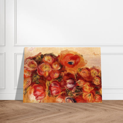 Study of Flowers Anemones and Tulips - Pierre-Auguste Renoir Brushed Aluminum Print - 70x100 cm / 28x40 inches | Pierre-Auguste Renoir Aluminum Print | Pierre-Auguste Renoir Prints