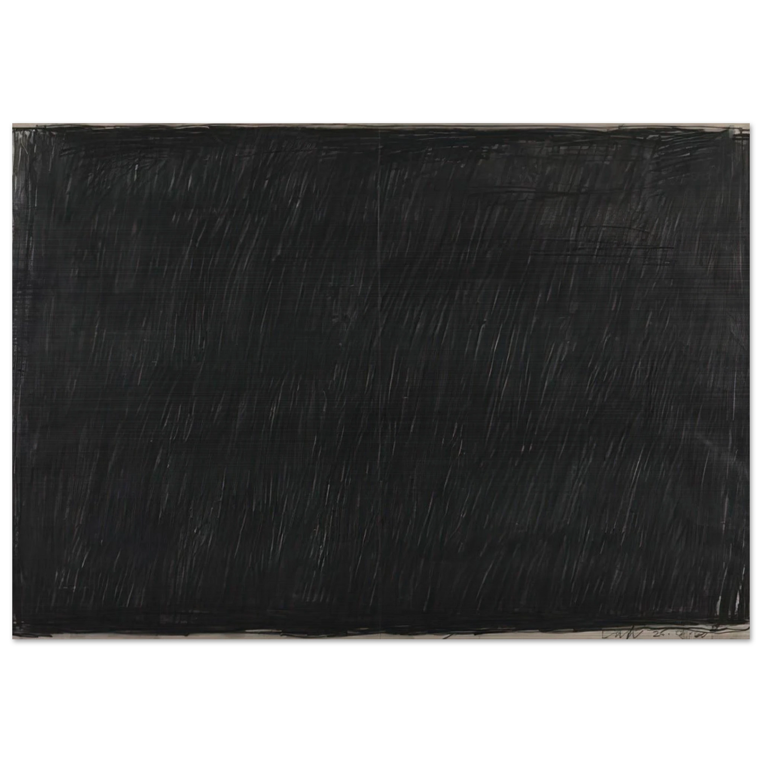 Drawing 25.4.60 - 1960 - Bob Law Brushed Aluminum Print - 70x100 cm / 28x40 inches | Bob Law Aluminum Print | Bob Law Prints