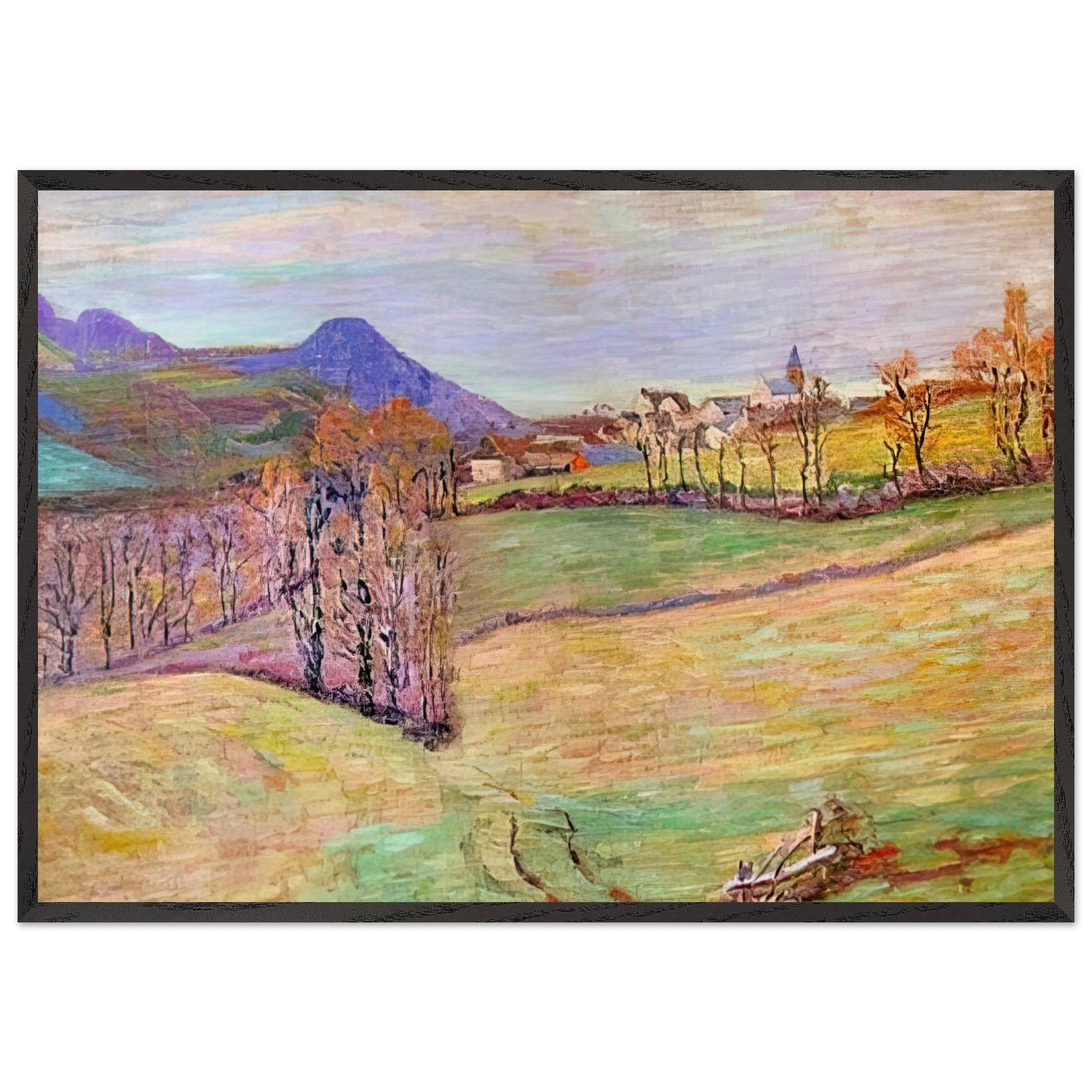 View of Saint-Sauves - Armand Guillaumin Framed Art Print – Black Wooden Frame - Default Title - -Framed Art Print