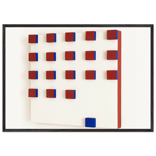 Relief in Red and Blue - 1956 - Lygia Pape Framed Art Print – Black Wooden Frame - Default Title - -Framed Art Print