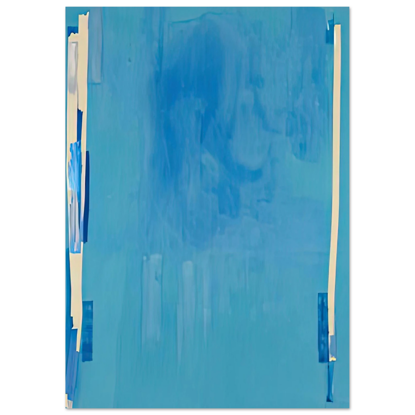 Helen Frankenthaler - Blue Bellows, 1976- Wall Art - 21x29.7 cm / 8x12" - Premium Wooden Framed Poster With Fine Art Paper - Black frame