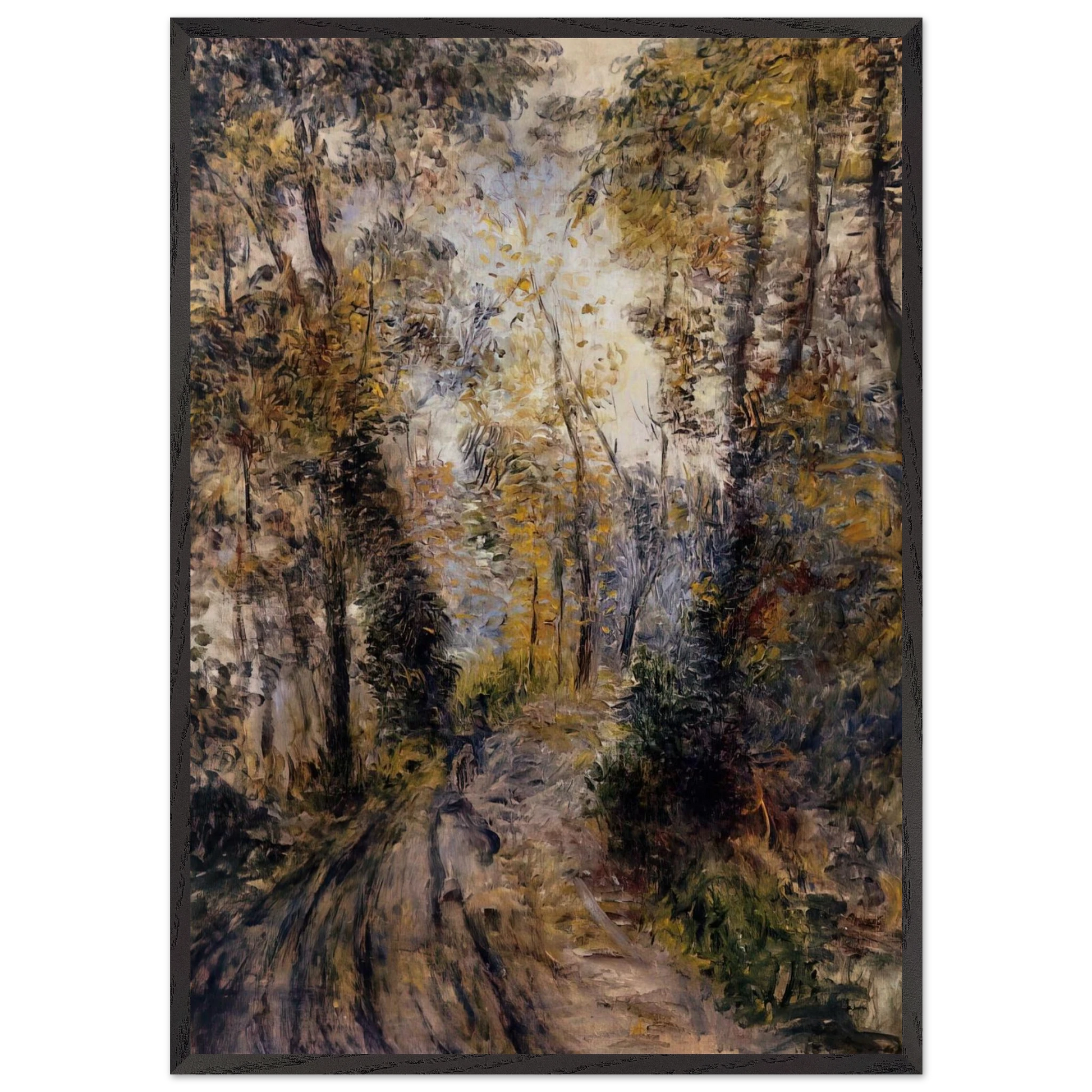 The Path through the Forest - Pierre-Auguste Renoir 70x100 cm / 28x40 inches Framed Art Print – Black Wooden Frame