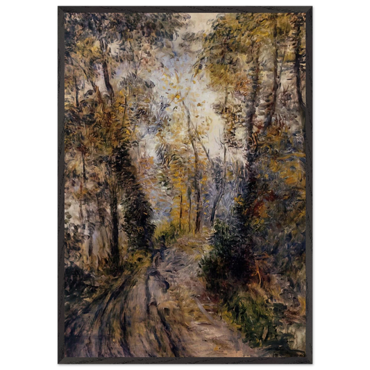 The Path through the Forest - Pierre-Auguste Renoir 70x100 cm / 28x40 inches Framed Art Print – Black Wooden Frame