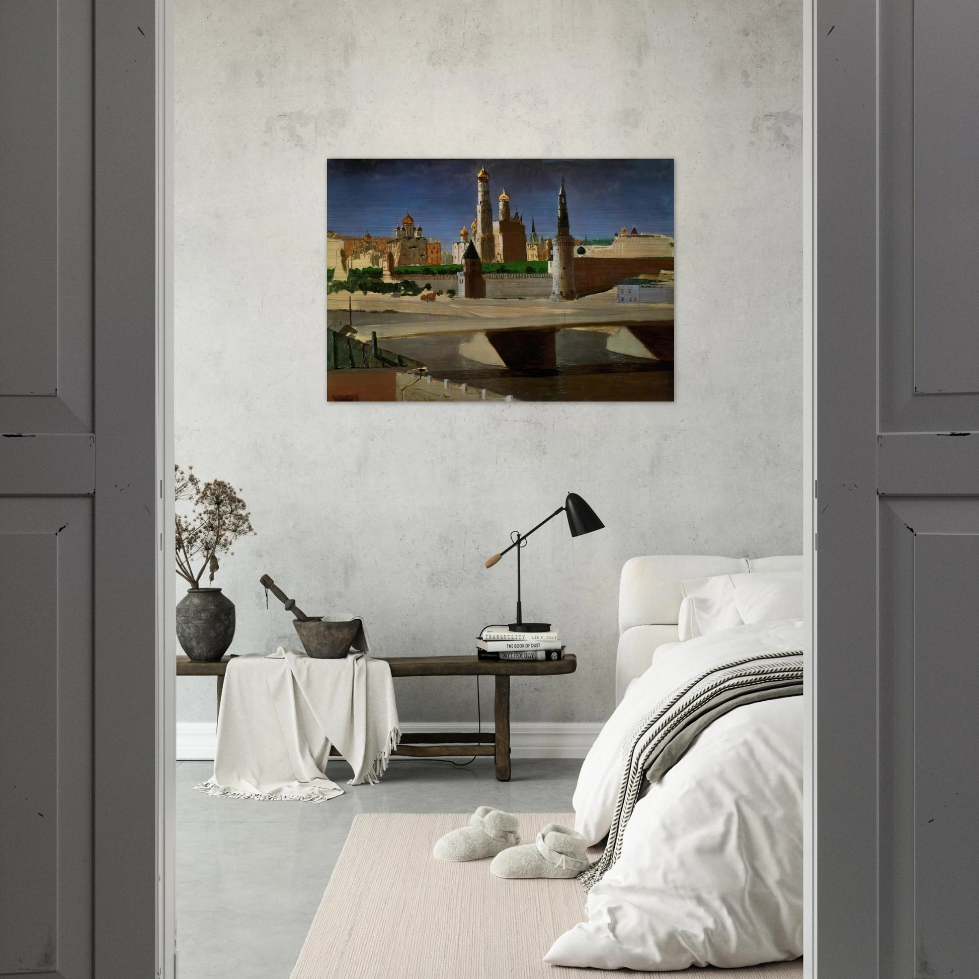 View of the Kremlin from the Zamoskvorechye District - Arkhyp Kuindzhi Brushed Aluminum Print - 70x100 cm / 28x40 inches | Arkhyp Kuindzhi Aluminum Print | Arkhyp Kuindzhi Prints