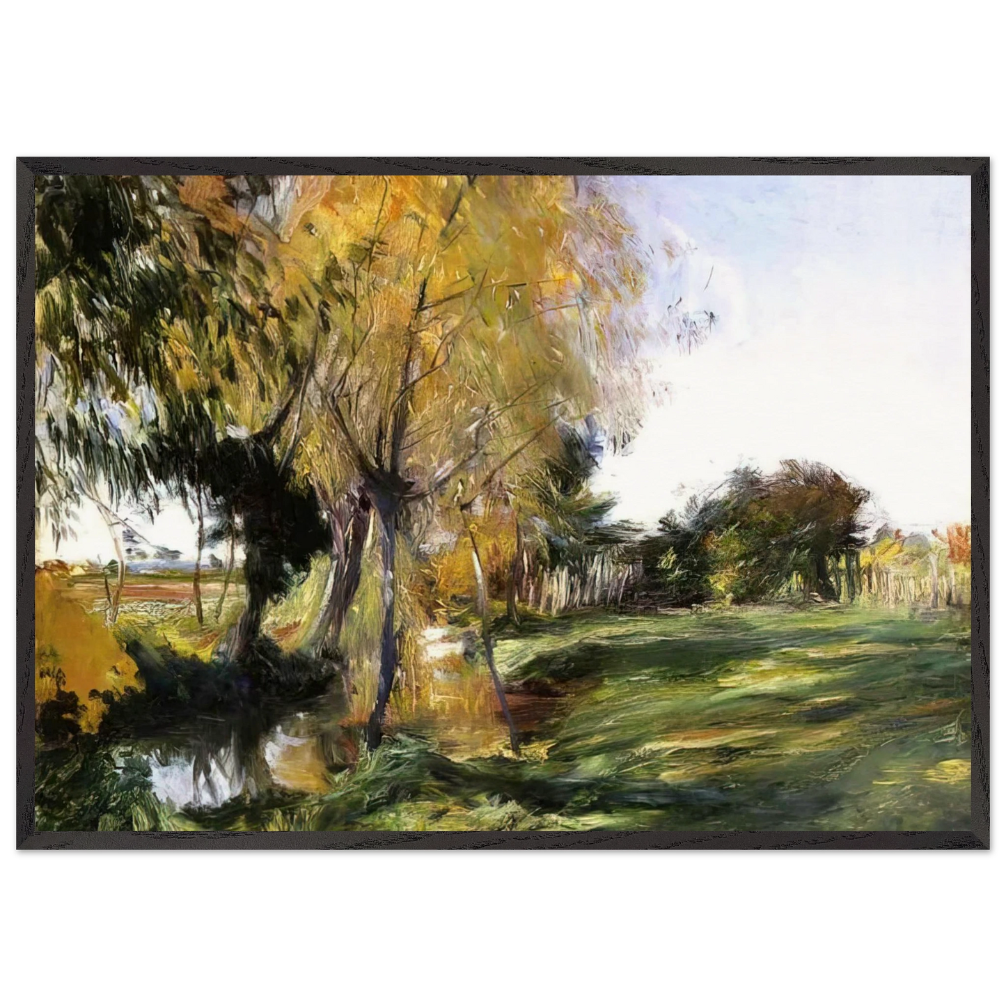Landscape at Broadway - John Singer Sargent 70x100 cm / 28x40 inches Framed Art Print – Black Wooden Frame