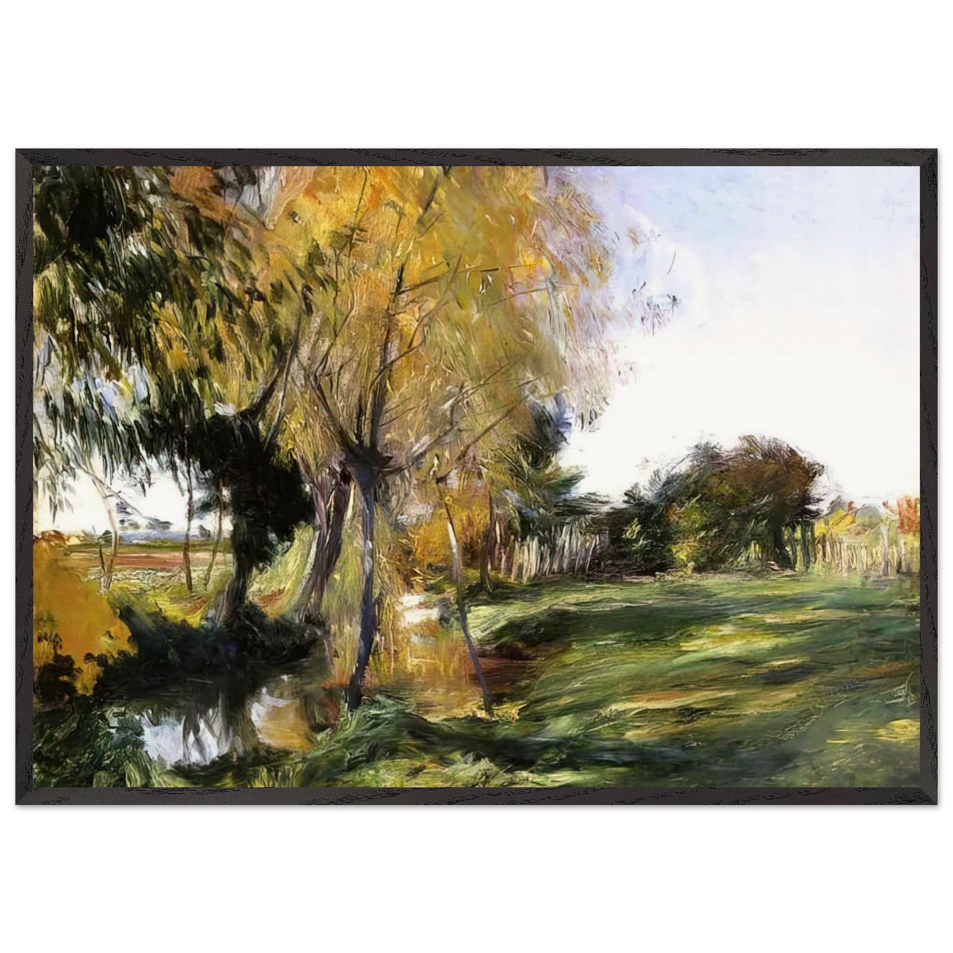 Landscape at Broadway - John Singer Sargent 70x100 cm / 28x40 inches Framed Art Print – Black Wooden Frame