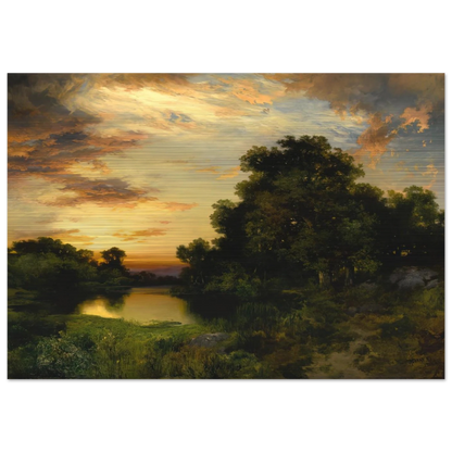 Sunset on Long Island - Thomas Moran Brushed Aluminum Print - 70x100 cm / 28x40 inches | Thomas Moran Aluminum Print | Thomas Moran Prints
