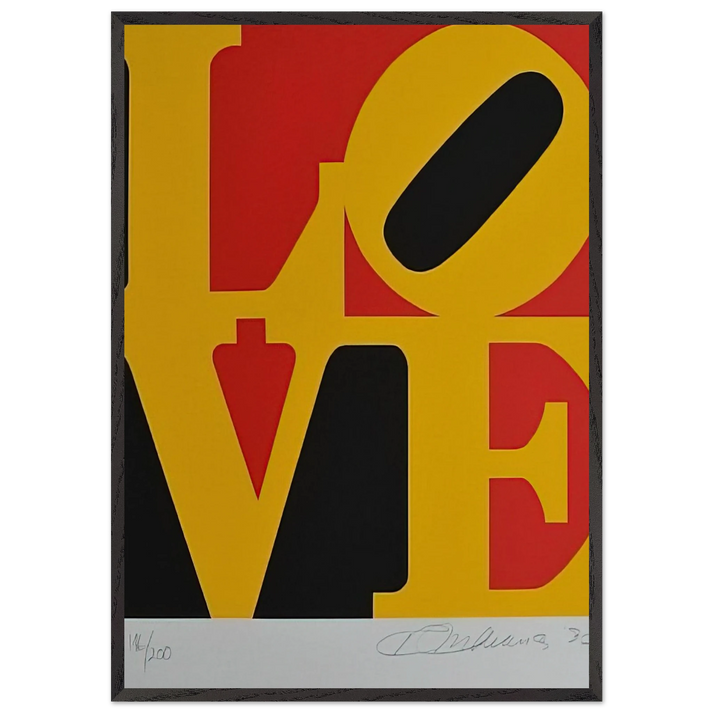 German Love - Robert Indiana 70x100 cm / 28x40 inches Framed Art Print – Black Wooden Frame