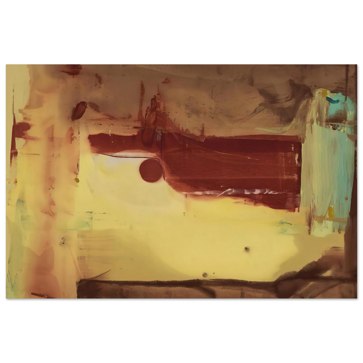 Helen Frankenthaler - Desert Pass - 1976 Wall art - 20x25 cm / 8x10 inches - Premium Wooden Framed Poster With Fine Art Paper - Wood frame