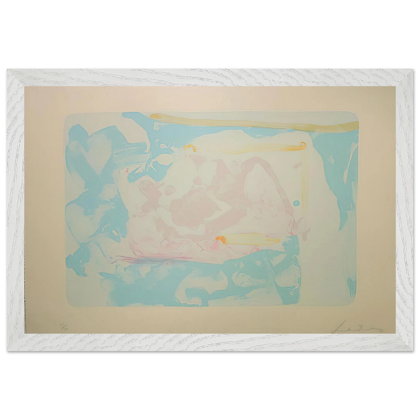 Helen Frankenthaler - Reflections III - 1995 Wall art - 30x40 cm / 12x16 inches - Premium Wooden Framed Poster With Fine Art Paper - Black frame