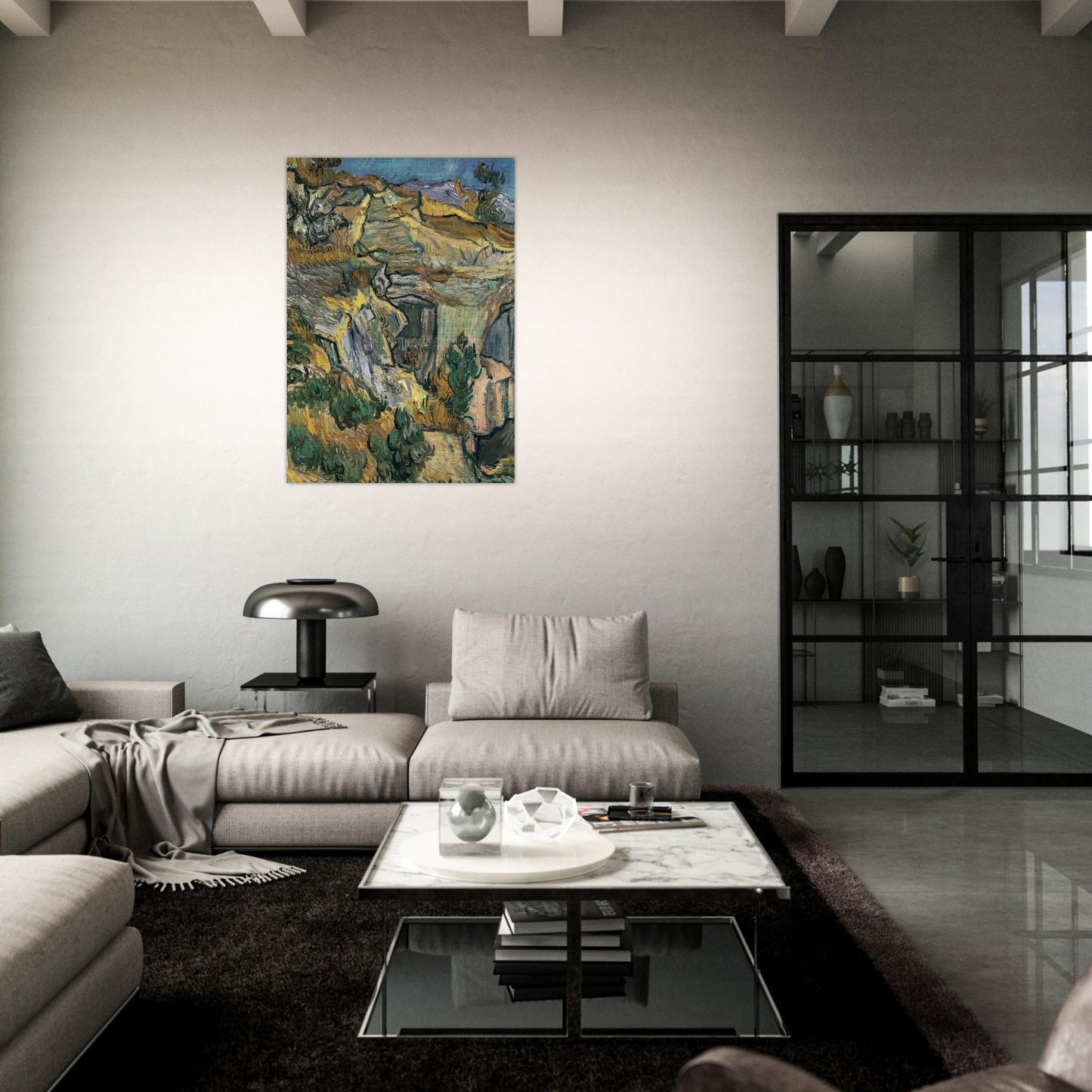 Entrance to a Quarry near Saint Remy - Vincent van Gogh Brushed Aluminum Print - 70x100 cm / 28x40 inches | Vincent van Gogh Aluminum Print | Vincent van Gogh Prints