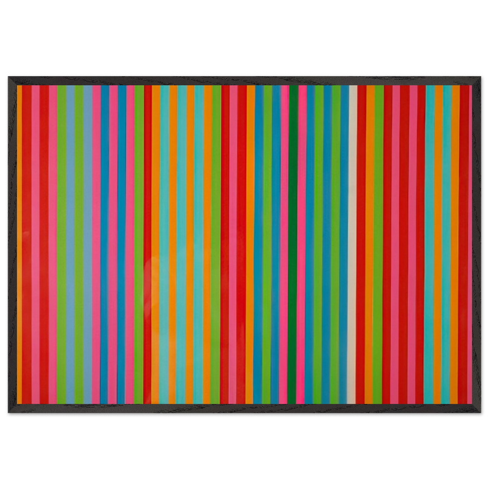 Passion Flower - 1968 - Gene Davis 70x100 cm / 28x40 inches Framed Art Print – Black Wooden Frame