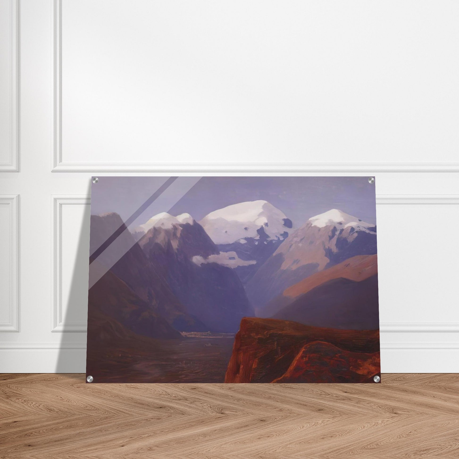 Snow tops - Arkhyp Kuindzhi Acrylic Print - 70x100 cm / 28x40″ inches | Arkhyp Kuindzhi Wall Art | Arkhyp Kuindzhi Prints