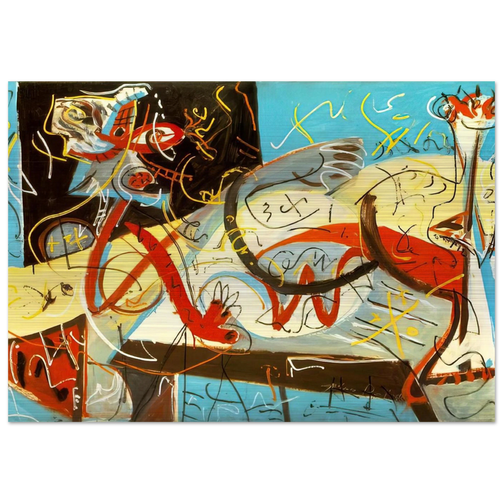 STENOGRAPHIC FIGURE - Jackson Pollock Brushed Aluminum Print - 70x100 cm / 28x40 inches | Jackson Pollock Aluminum Print | Jackson Pollock Prints