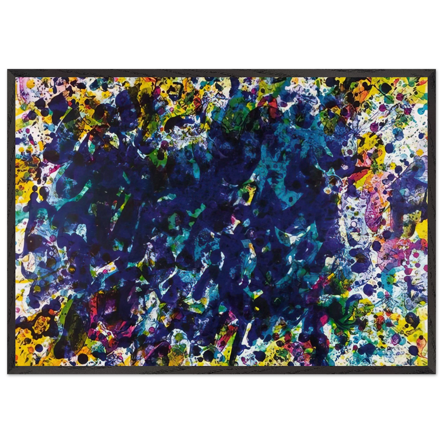 Coral Marine - Sam Francis 70x100 cm / 28x40 inches Framed Art Print – Black Wooden Frame