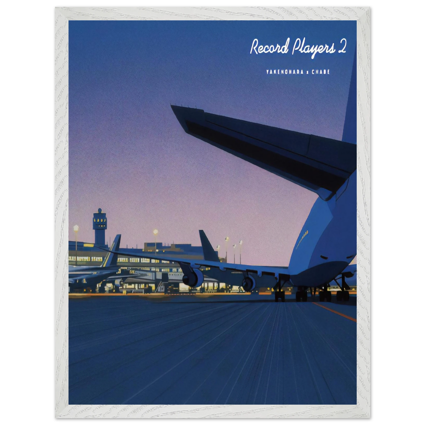 Hiroshi Nagai - Taxiway Wall Art - 21x29.7 cm / 8x12" - Premium Wooden Framed Poster With Fine Art Paper - White frame