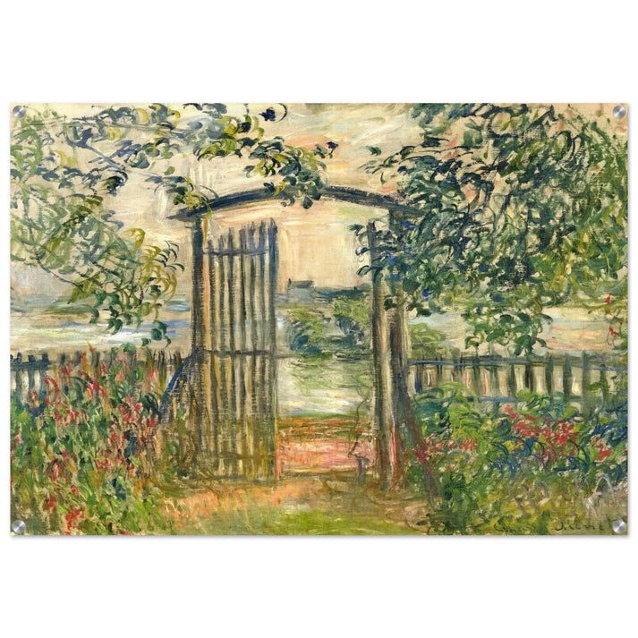 The Garden Gate at Vetheuil - claude monet Acrylic Print - 70x100 cm / 28x40″ inches
