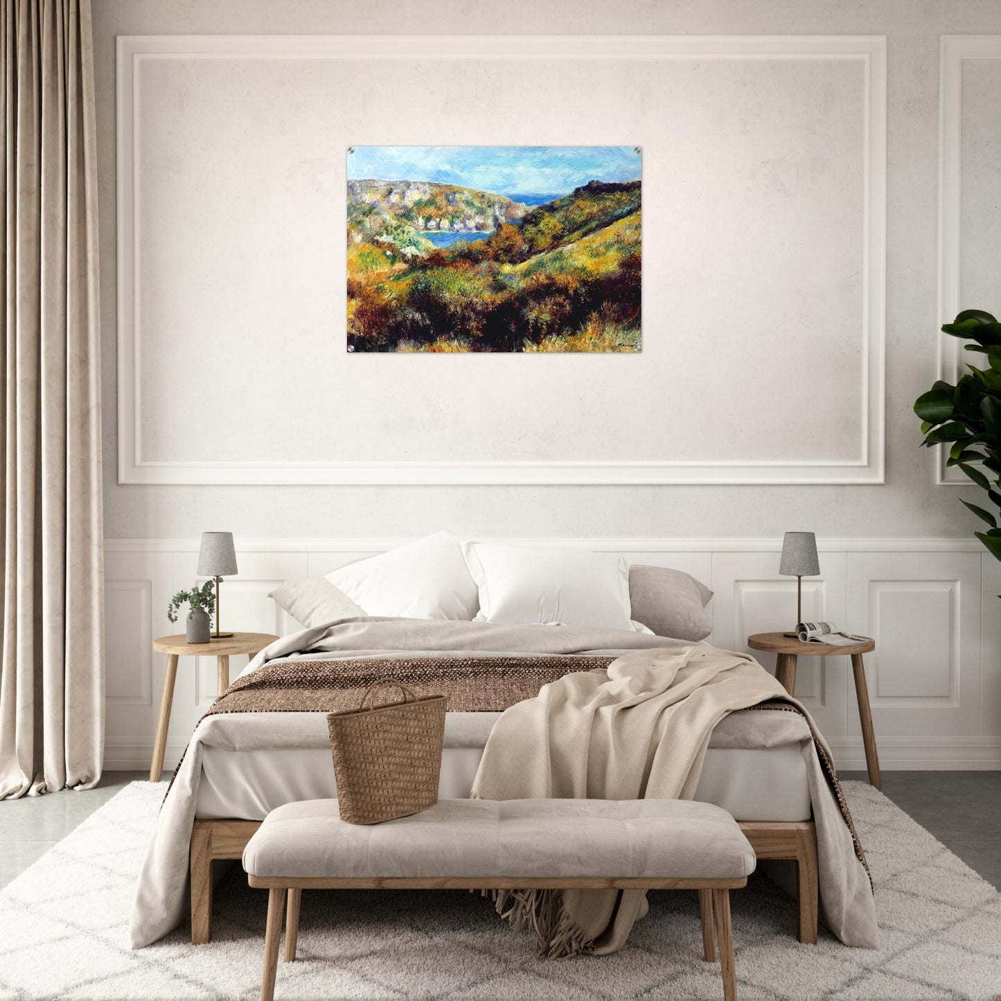 Hills Around Moulin Huet Bay - Pierre-Auguste Renoir Acrylic Print - 70x100 cm / 28x40″ inches