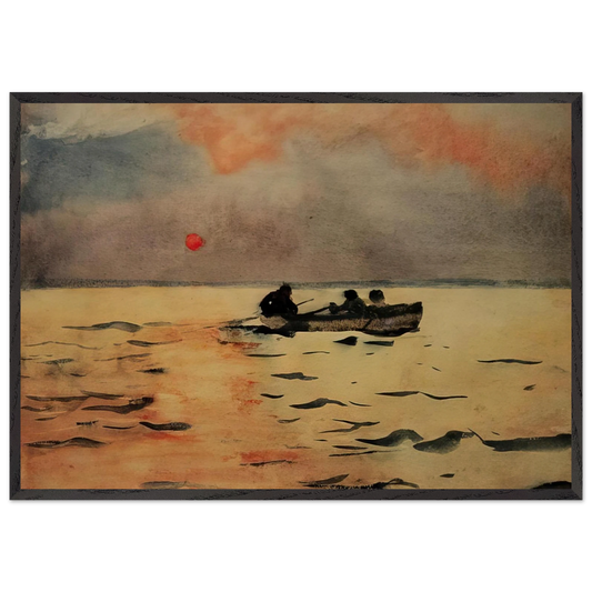 ROWING HOME - Winslow Homer Framed Art Print – Black Wooden Frame - Default Title - -Framed Art Print