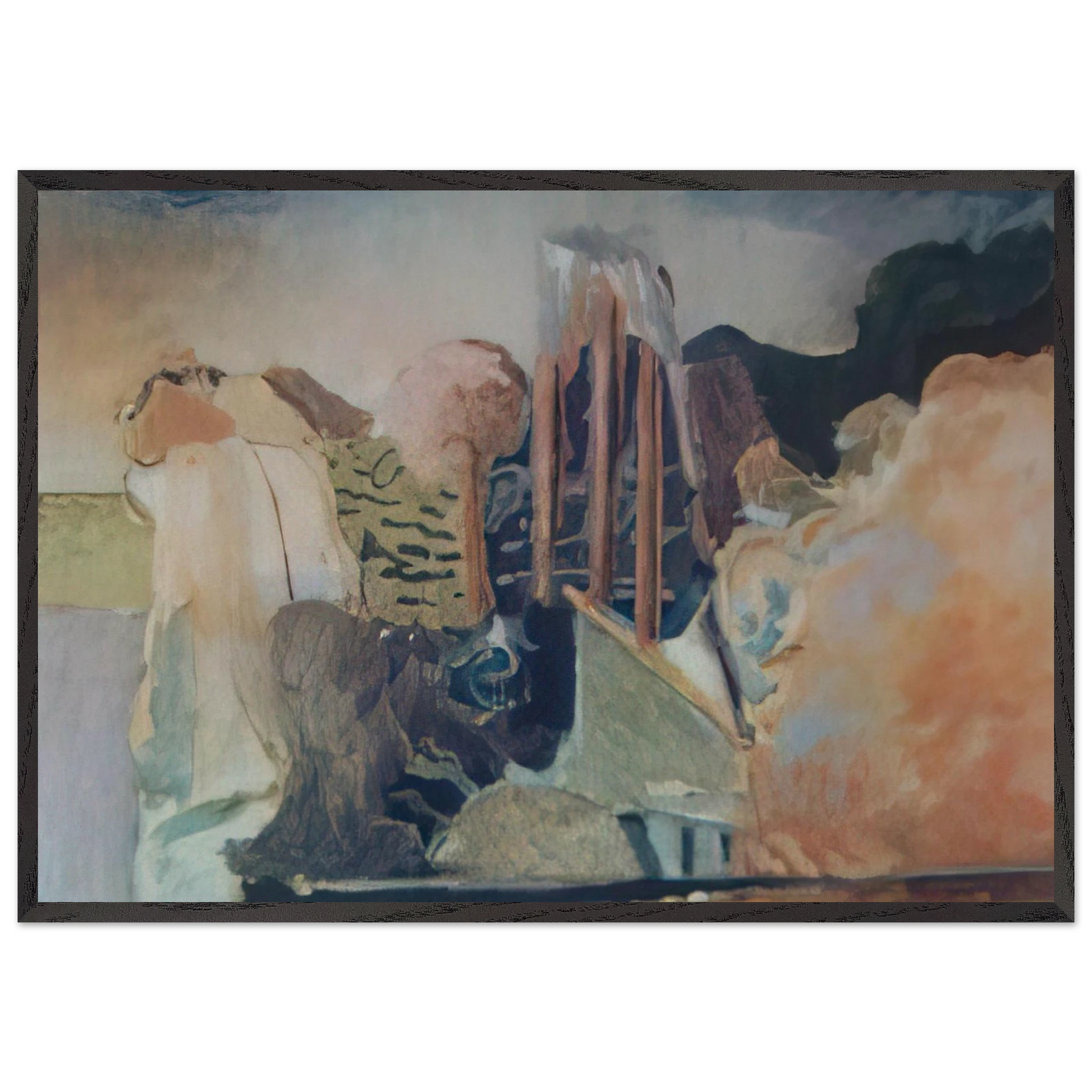 unknow ntitle - Lyrical Abstraction - Menez Framed Art Print – Black Wooden Frame - Default Title - -Framed Art Print