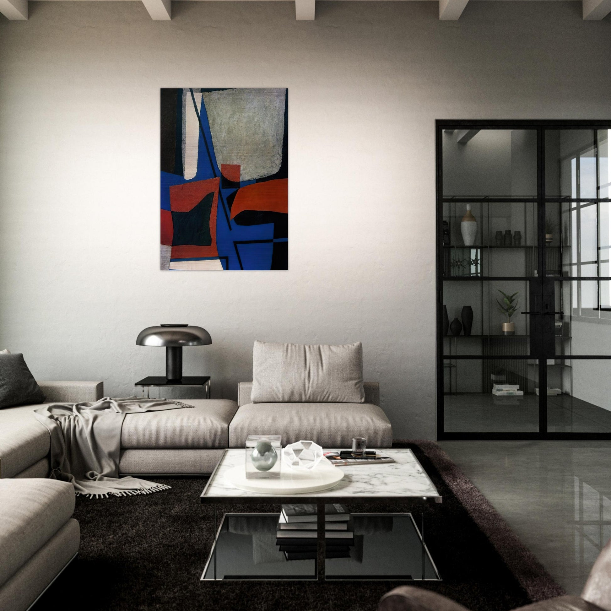 ABSTRACT COMPOSITION 1955 - Enrico Prampolini Brushed Aluminum Print - 70x100 cm / 28x40 inches | Enrico Prampolini Aluminum Print | Enrico Prampolini Prints