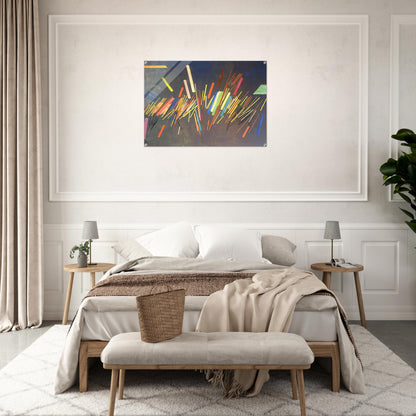 Green Line Painting - 1968 - Ronnie Landfield Acrylic Print - 70x100 cm / 28x40″ inches | Ronnie Landfield Wall Art | Ronnie Landfield Prints