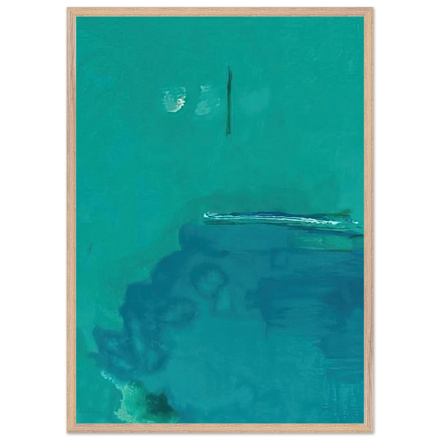 Helen Frankenthaler - Contentment Island - 2004 Wall art - 60x80 cm / 24x32 inches - Premium Wooden Framed Poster With Fine Art Paper - White frame