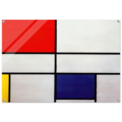 Composition C No.III with Red, Yellow and Blue - Piet Mondrian Acrylic Print - 70x100 cm / 28x40″ inches