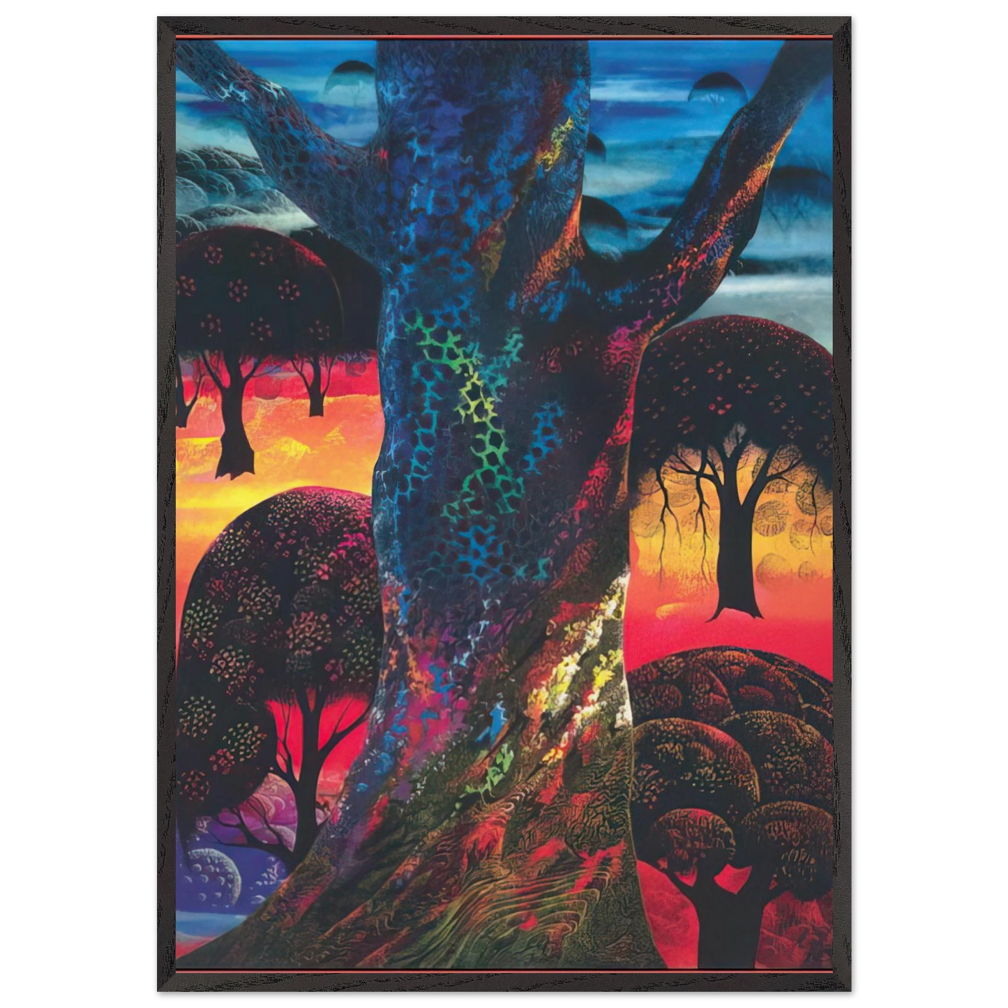 Fire Magic - Eyvind Earle Framed Art Print – Black Wooden Frame - Default Title - -Framed Art Print